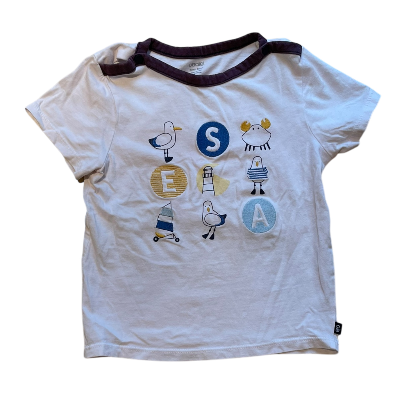 Boys obaïbi white T-shirt size 23 mth
