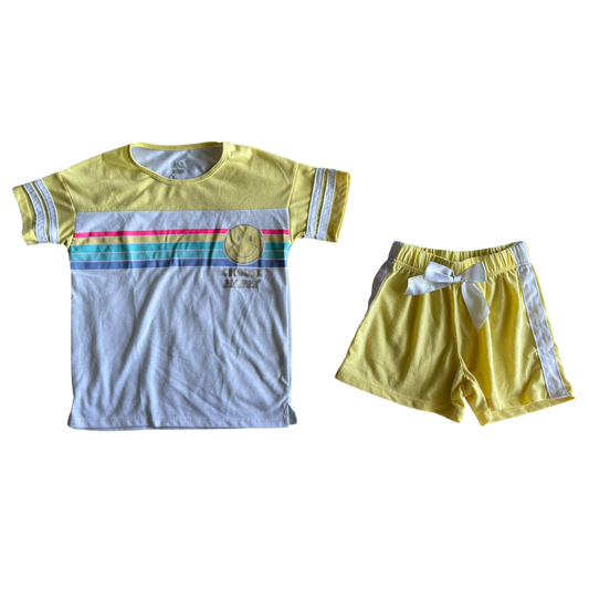 Girls max & olivia yellow and white Pajama size 7