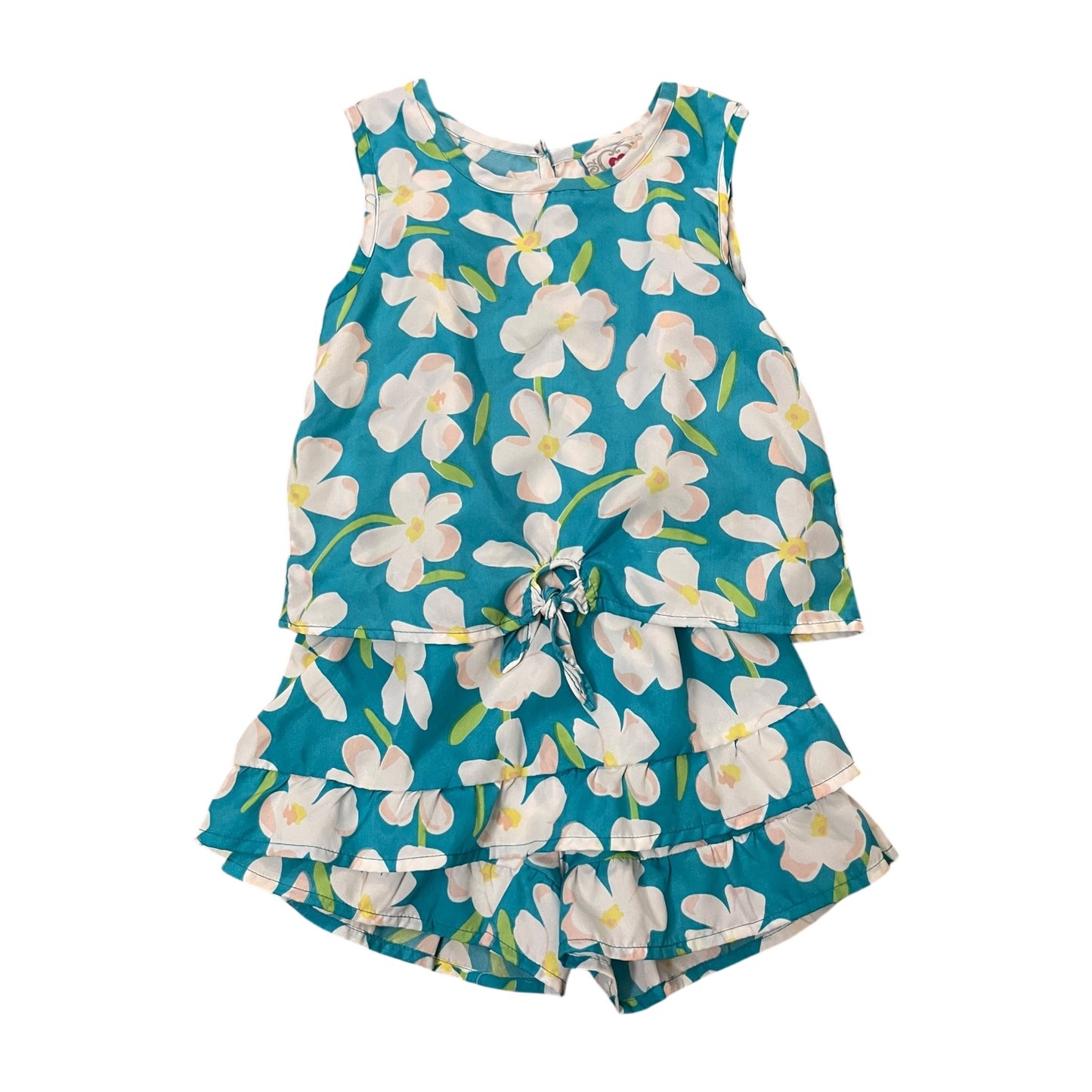 Girls real you blue white Romper size 4