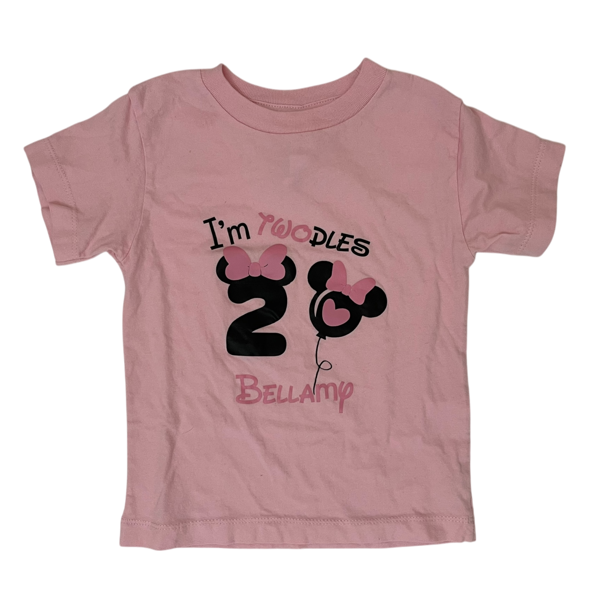 Girl Bella+Canvas kids pink T-shirt size 2