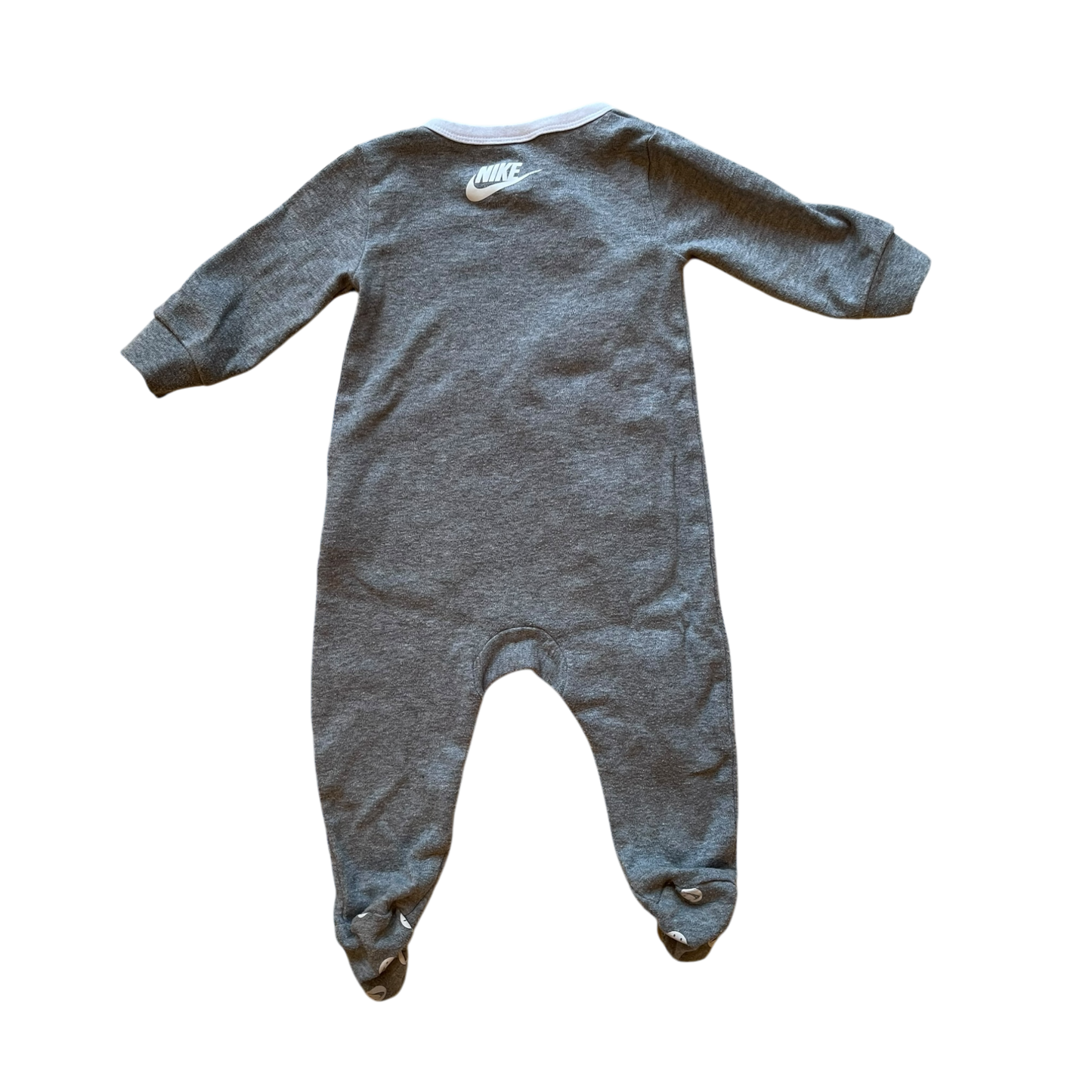 Boy nike gray with white Baby bodysuit size 9 mth