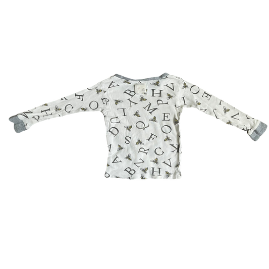Unisex burt’s bees baby creamy and gray T-shirt size 2