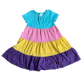 Girls Hanna Andersson blue pink yellow purple Dress size 10