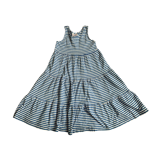 Girls Hanna Andersson blue and white Dress size 8