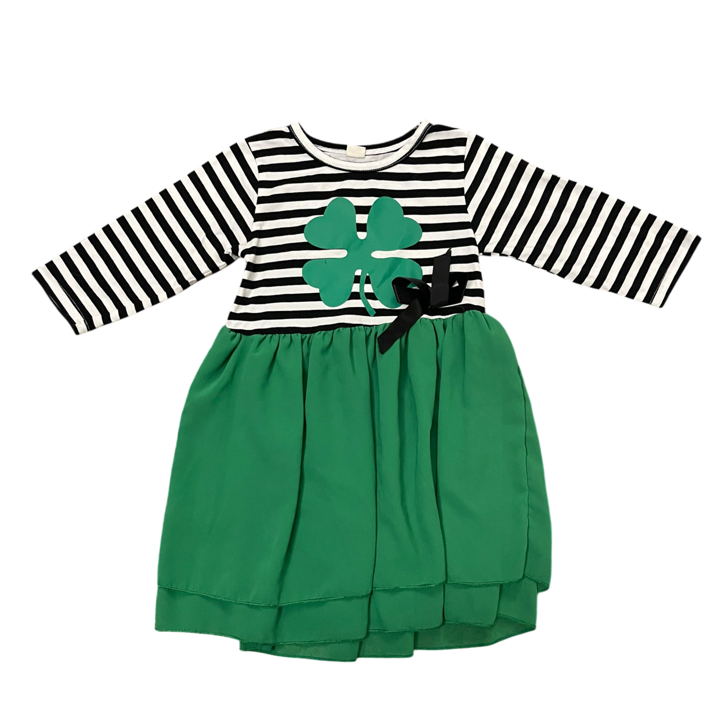 Girls black white green Dress  size 4