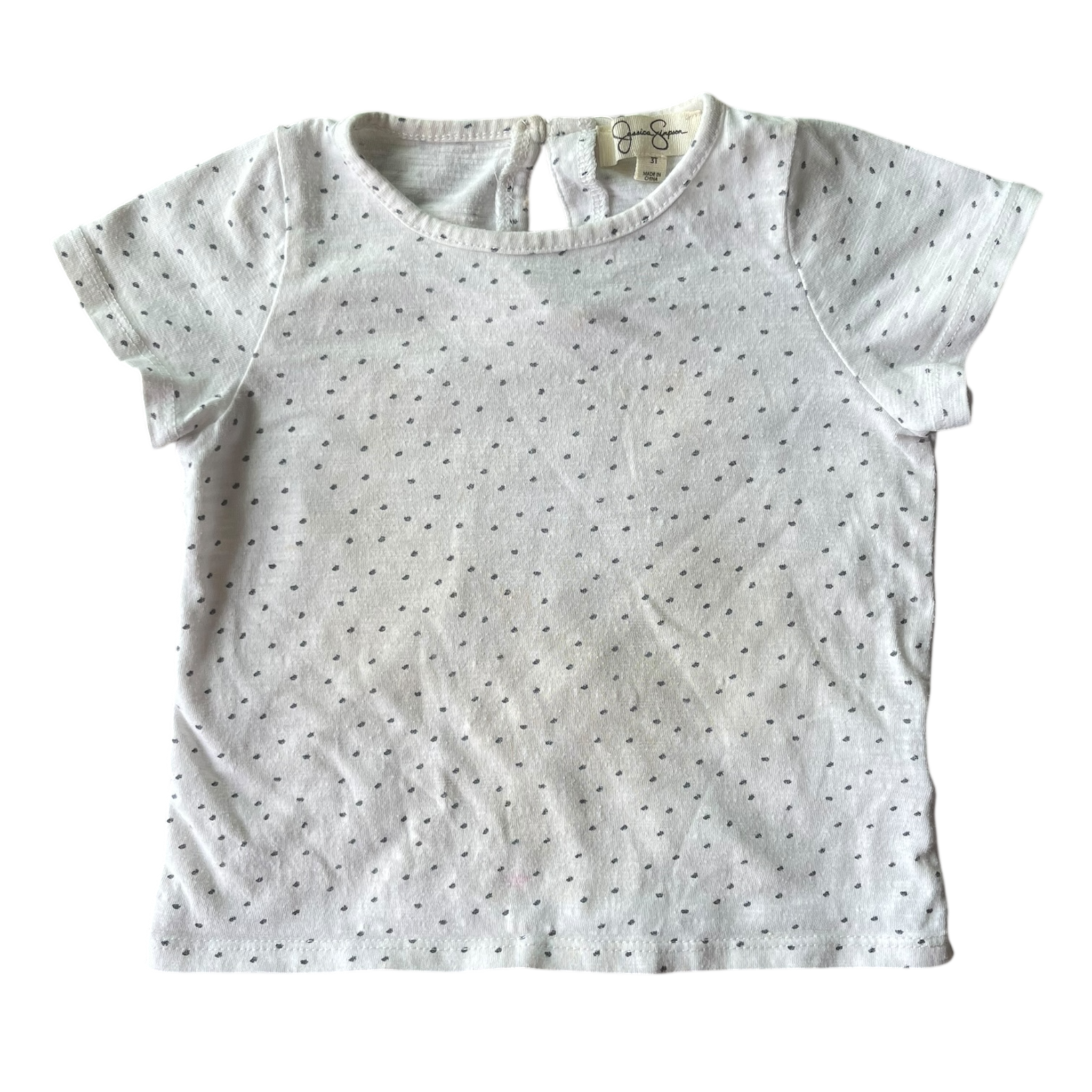 girl Gassica sinoor  white and black T-shirt  size 3