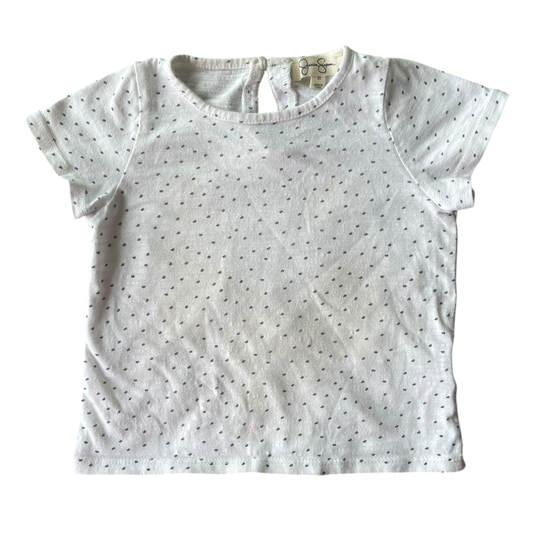 girl Gassica sinoor  white and black T-shirt  size 3