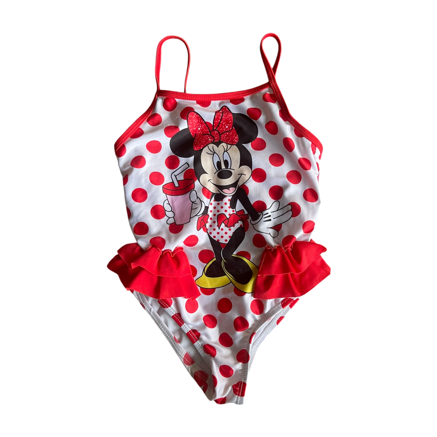 Girls Disney red and white Swimsuit size 3