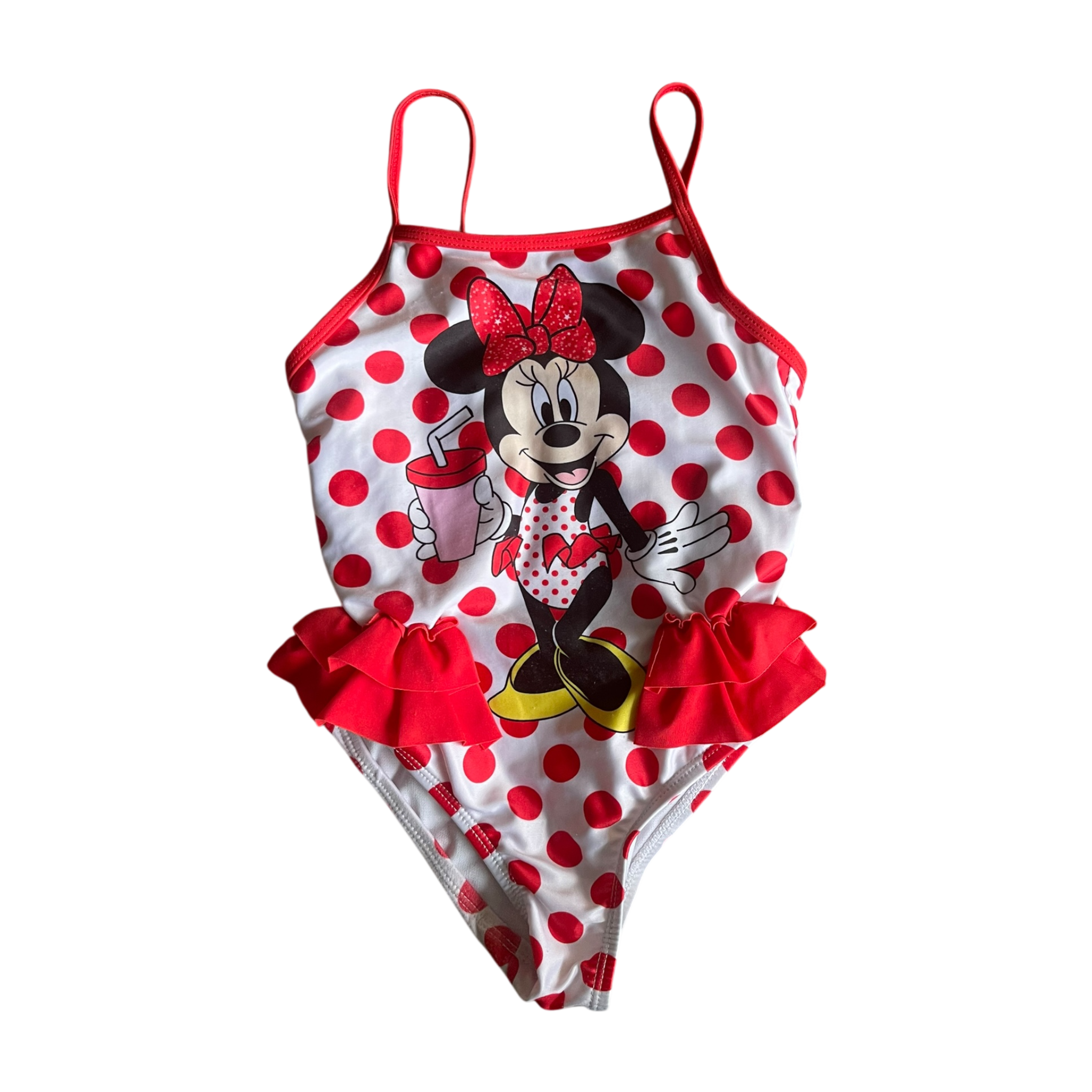 Girls Disney red and white Swimsuit size 3