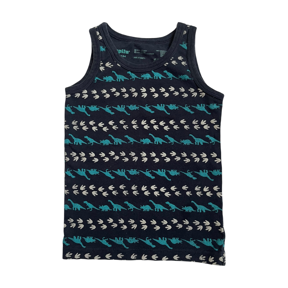 Boys Lupilu navy with gray and teal T-shirt size 2