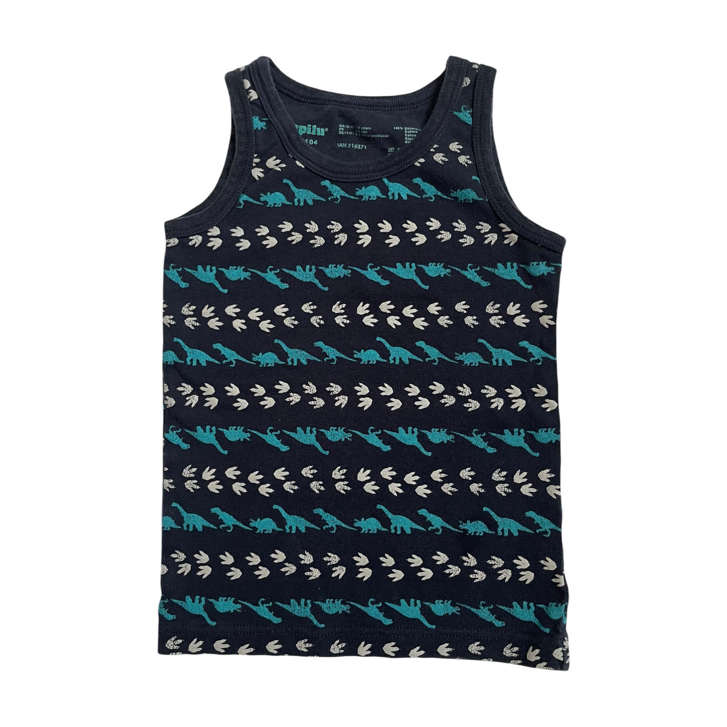 Boys Lupilu navy with gray and teal T-shirt size 2