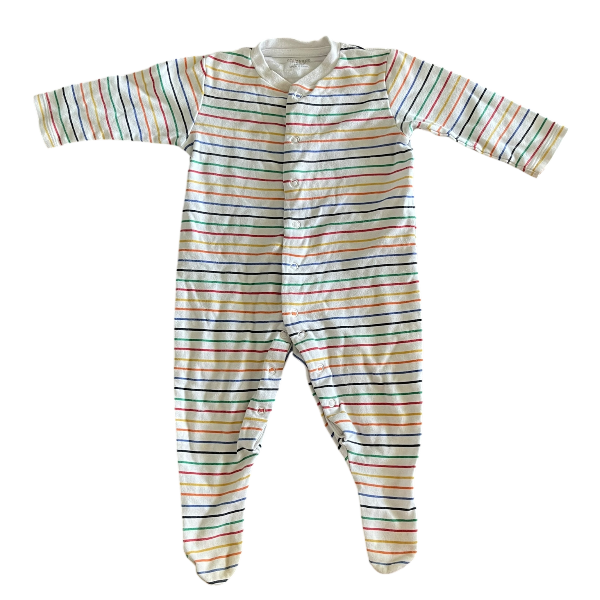 Boys primark white & multicolor Onesie size 6 mth