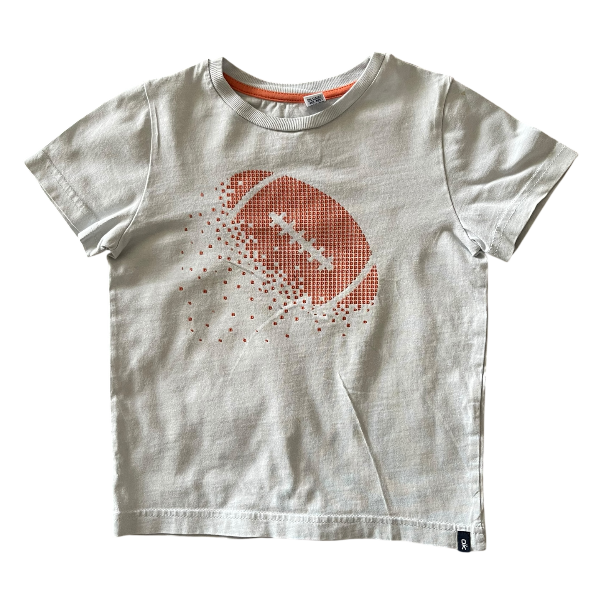 Boys White Football Okaïdi Short Sleeve Tee Shirt