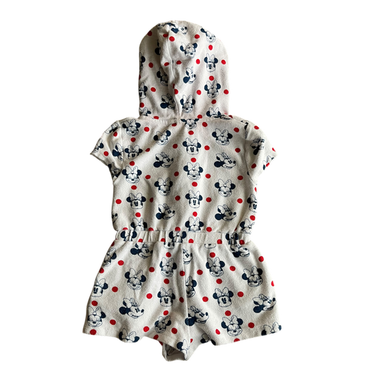 Girls Disney white navy red Romper size 4