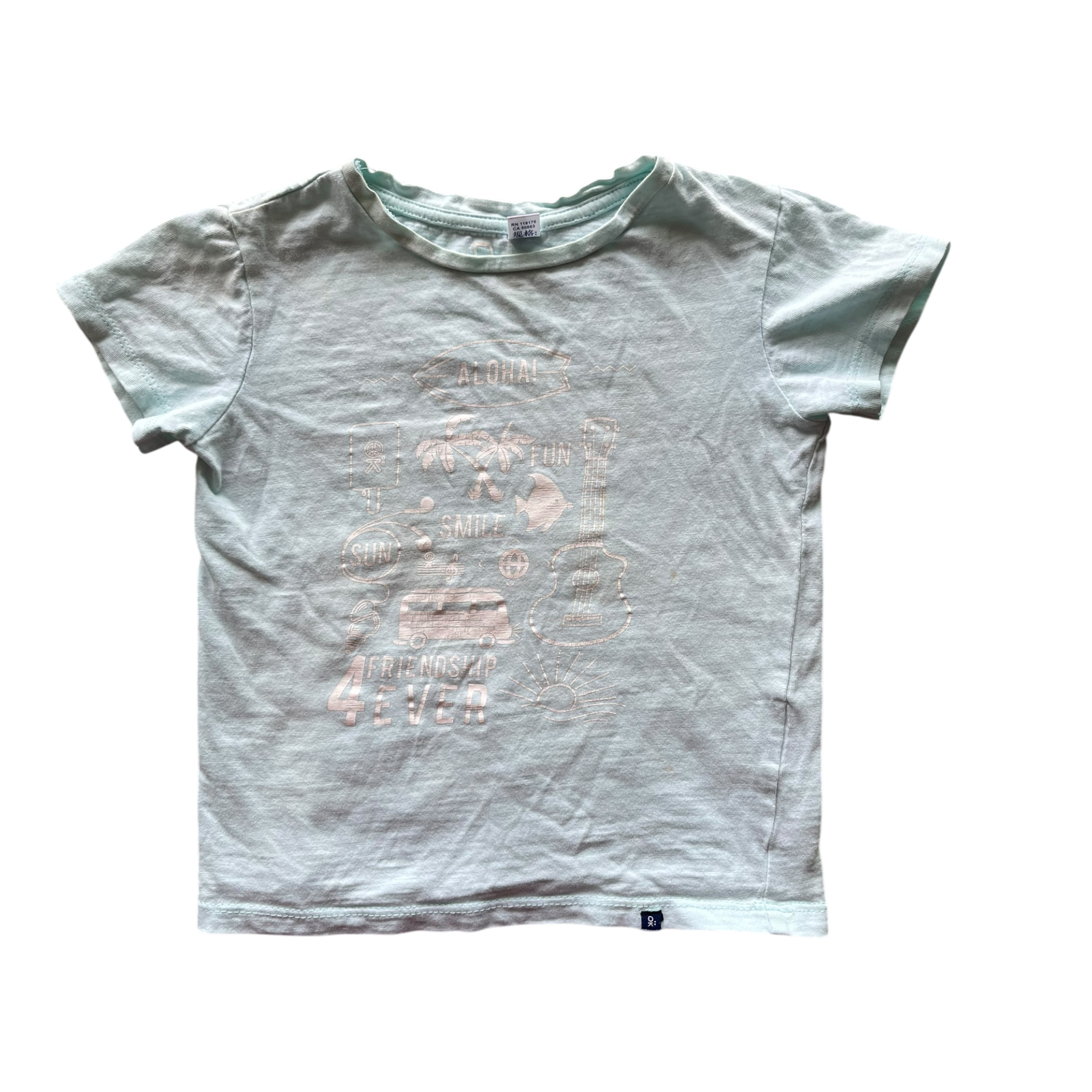 Light Blue Girls Okaïdi Short Sleeve Tee