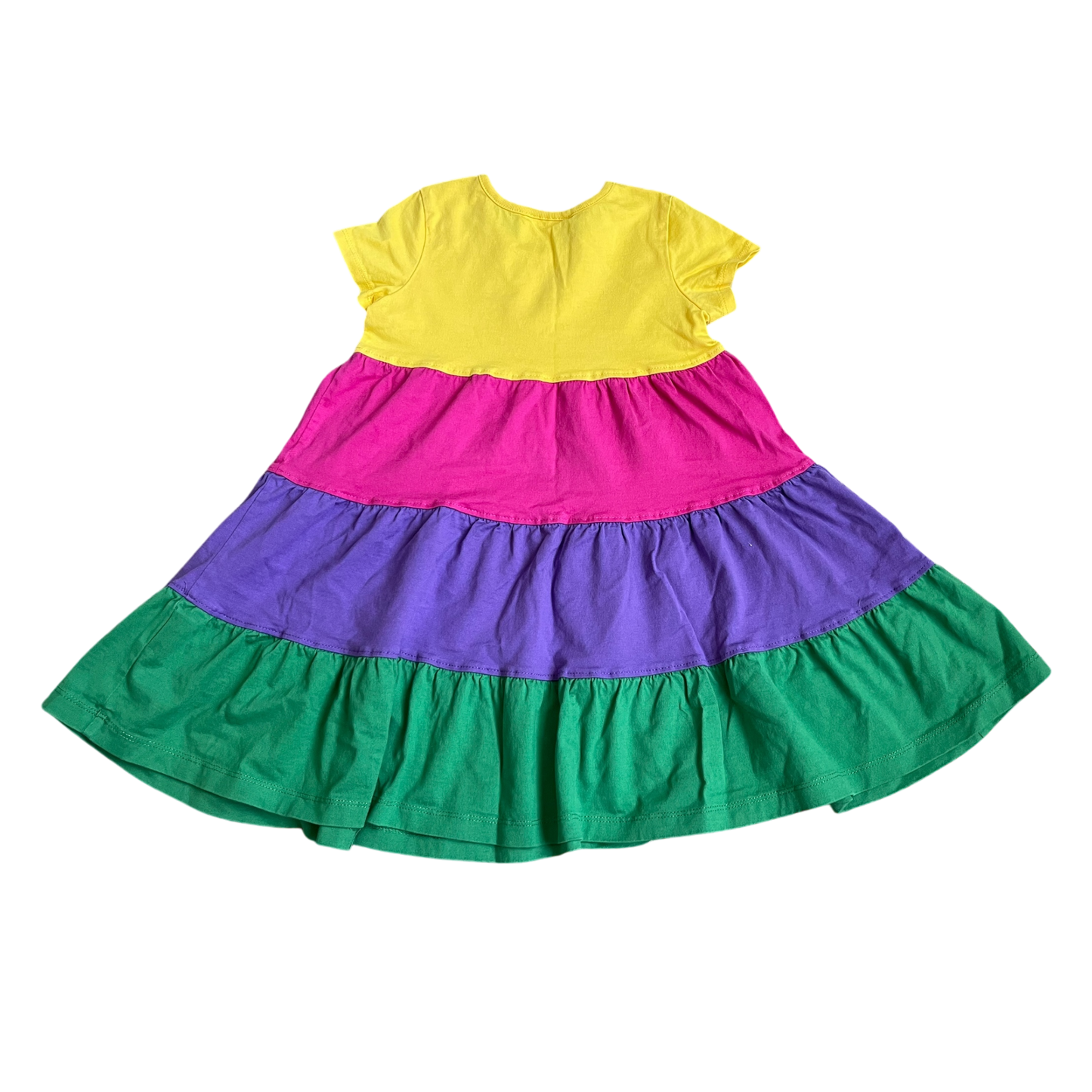 Girls hanna Andersson yellow pink purple green Dress size 4