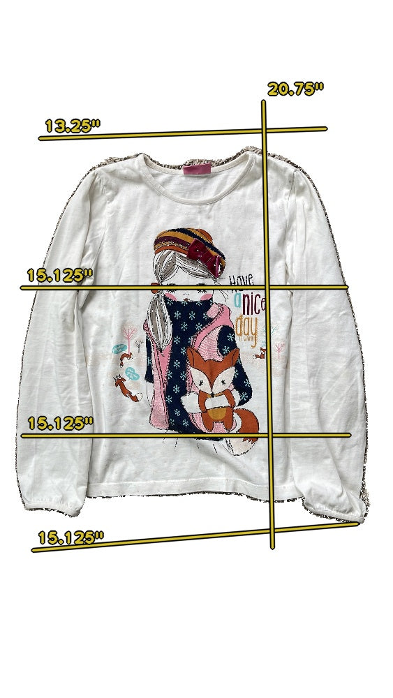 Girls LC waikik creamy T-shirt size 8