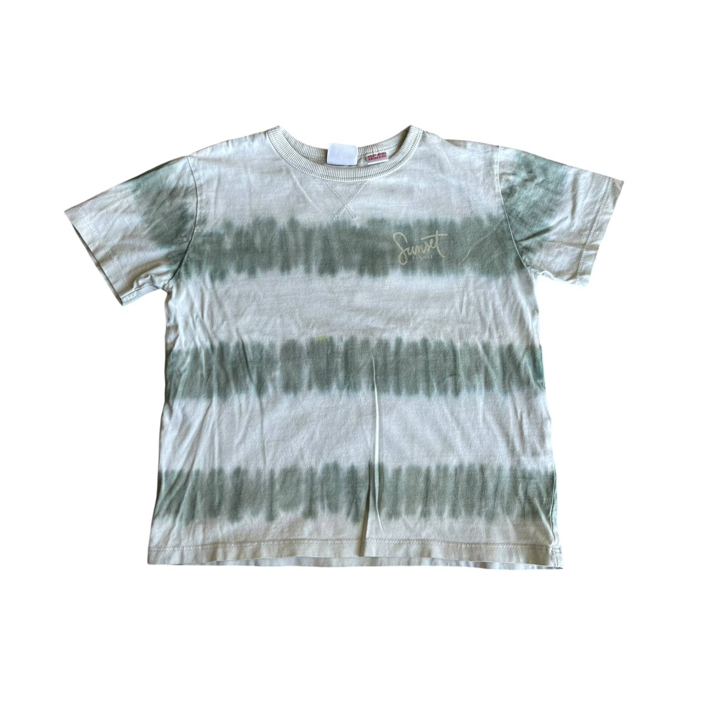 Boys zara white and green T-shirt size 4