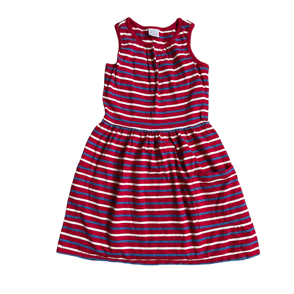 Girls Hanna Andersson blue red and white Dress size 10