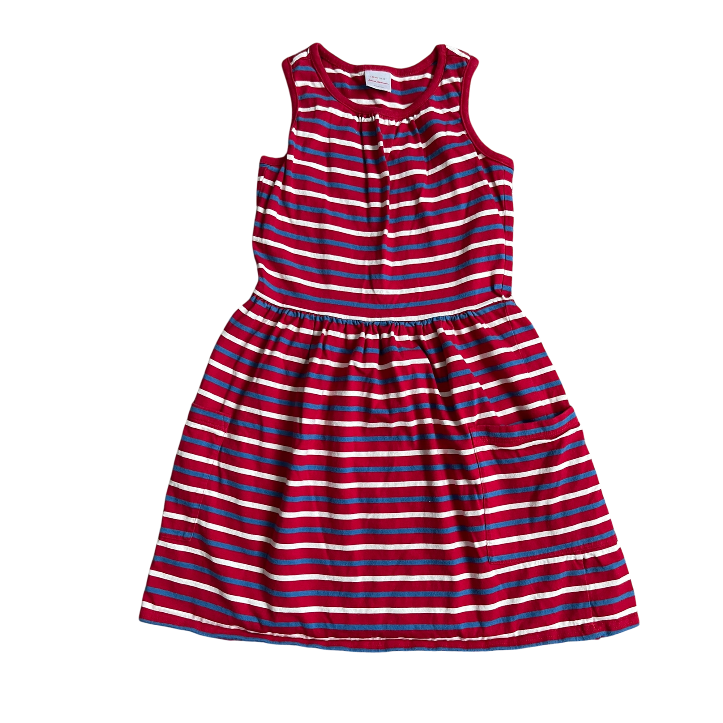 Girls Hanna Andersson blue red and white Dress size 10