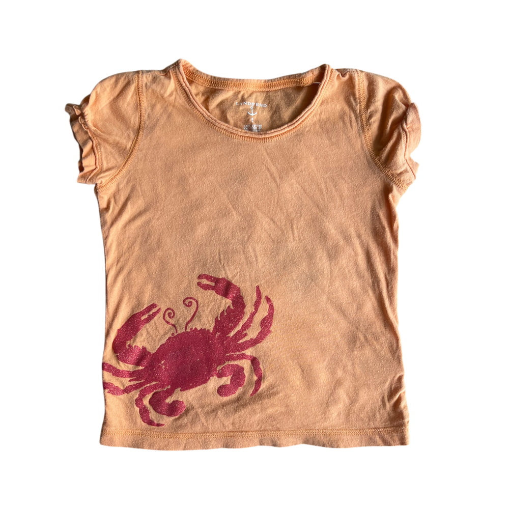 girls Lands’end orange T-shirt size 4