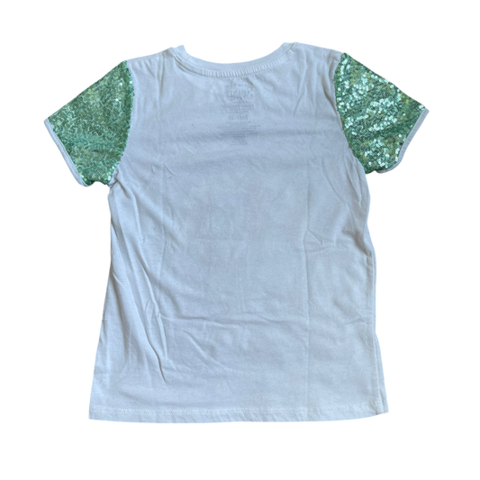 Girls spirit white and green T-shirt size 7