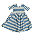 Girls Hanna Andersson blue and white Dress size 8