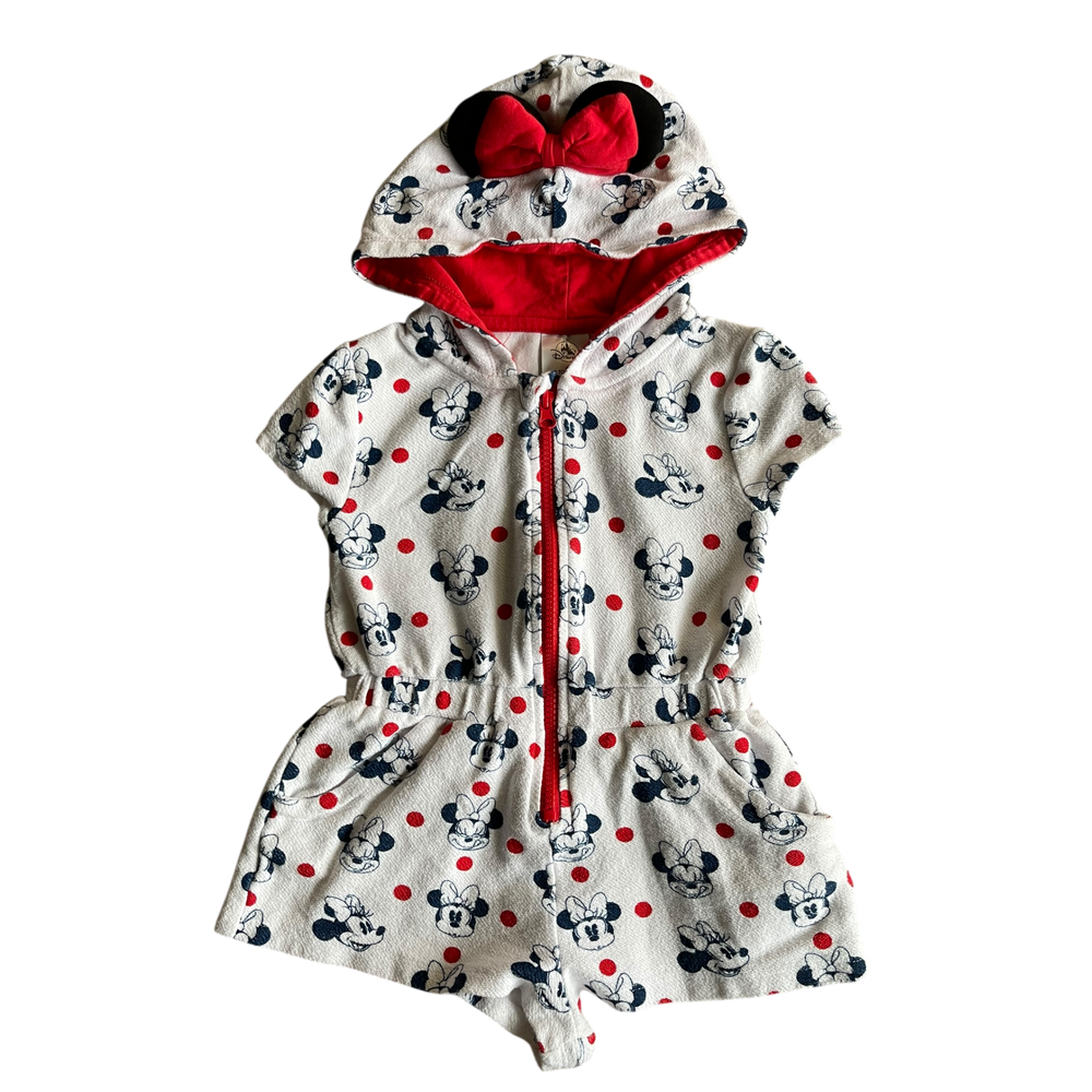 Girls Disney white navy red Romper size 4