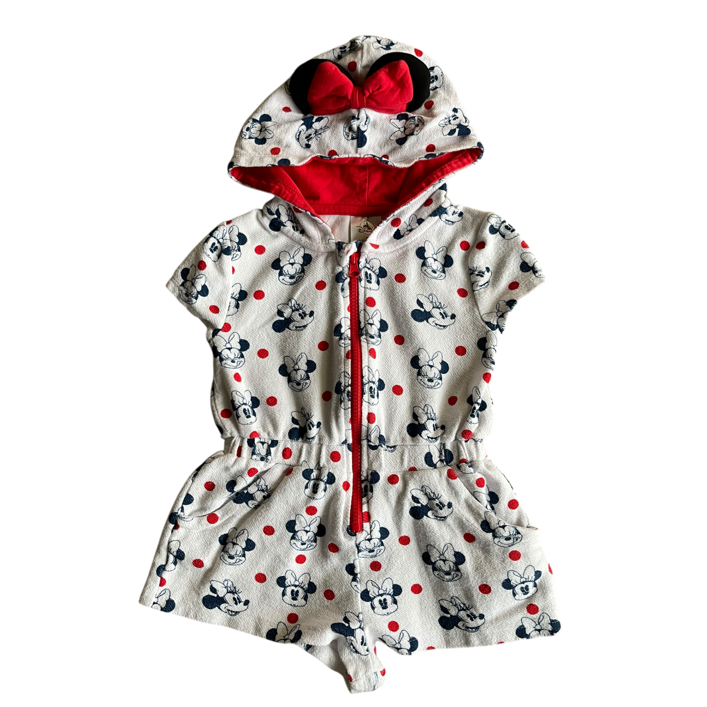 Girls Disney white navy red Romper size 4