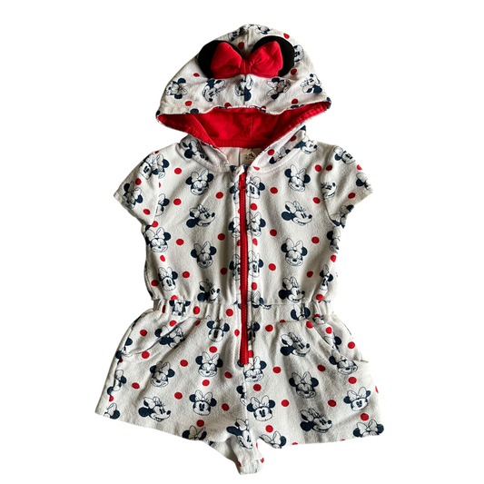 Girls Disney white navy red Romper size 4