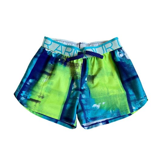 Boys under armour blue light green Short size 10