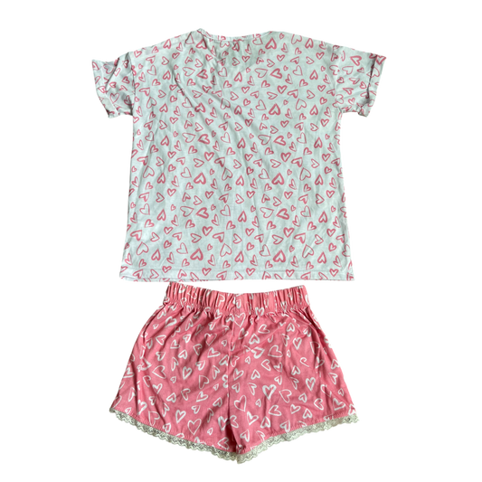 Girls max & olivia pink and white Pajama size 10