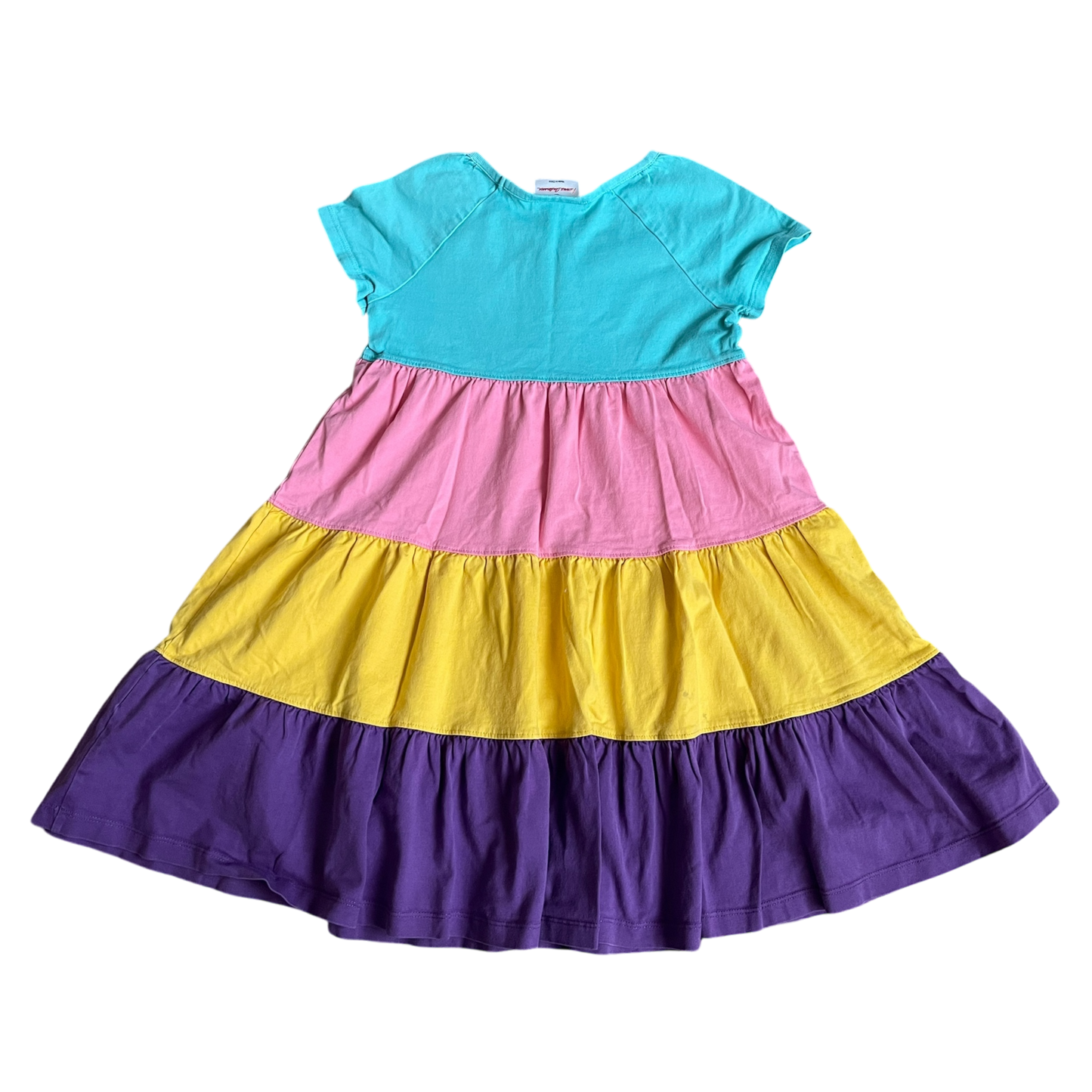Girls Hanna Andersson blue pink yellow purple Dress size 10