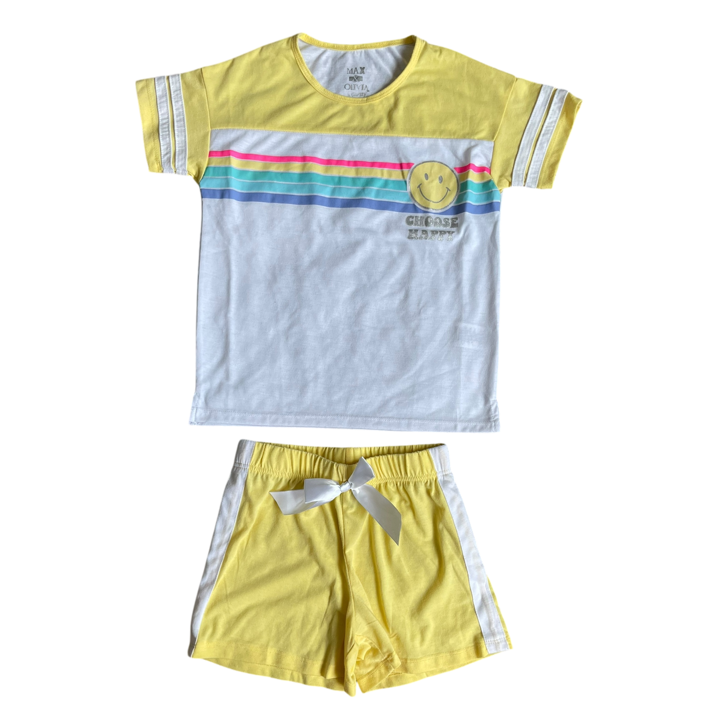 Girls max & olivia yellow and white Pajama size 10