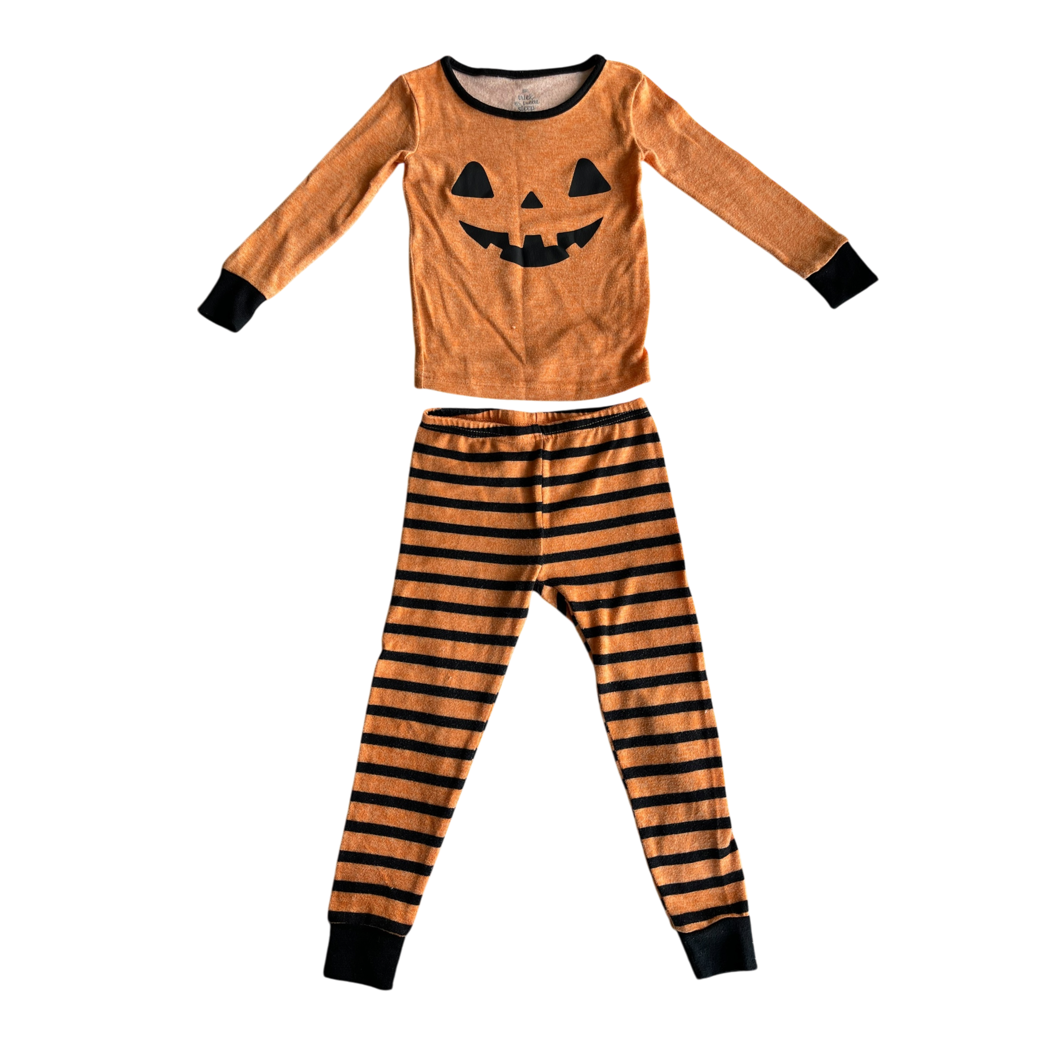 Boys kids trick or treat sleep orange and black Pajama size 3