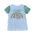 Girls spirit white and green T-shirt size 7