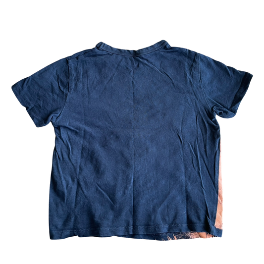 Boys Okaïdi navy and pink T-shirt size 5