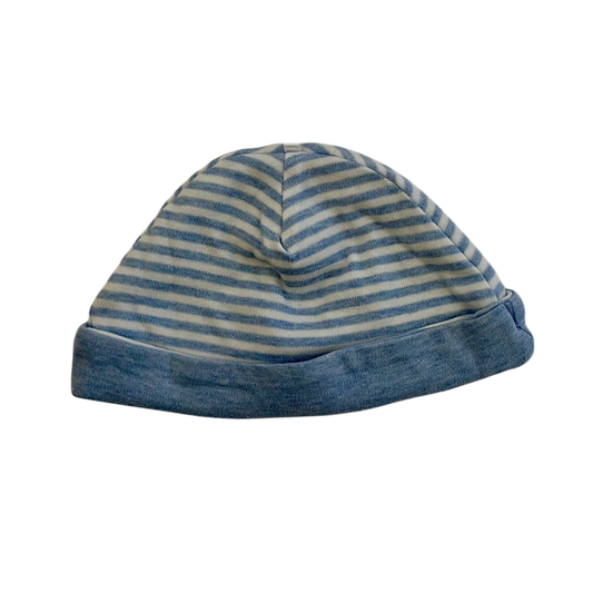 Baby Winter Hat Light Blue and White Striped