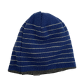 Blue and Silver Striped Winter Hat