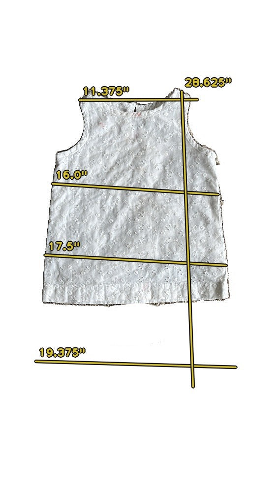 girls Lands’end white T-shirt size 4