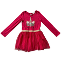 Girl btween red Dress with long sleeves size 7