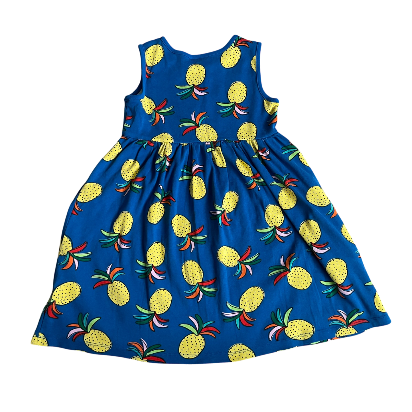 Girls Hanna Andersson blue yellow Dress size 8