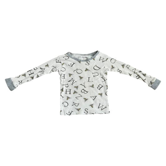 Unisex burt’s bees baby creamy and gray T-shirt size 2