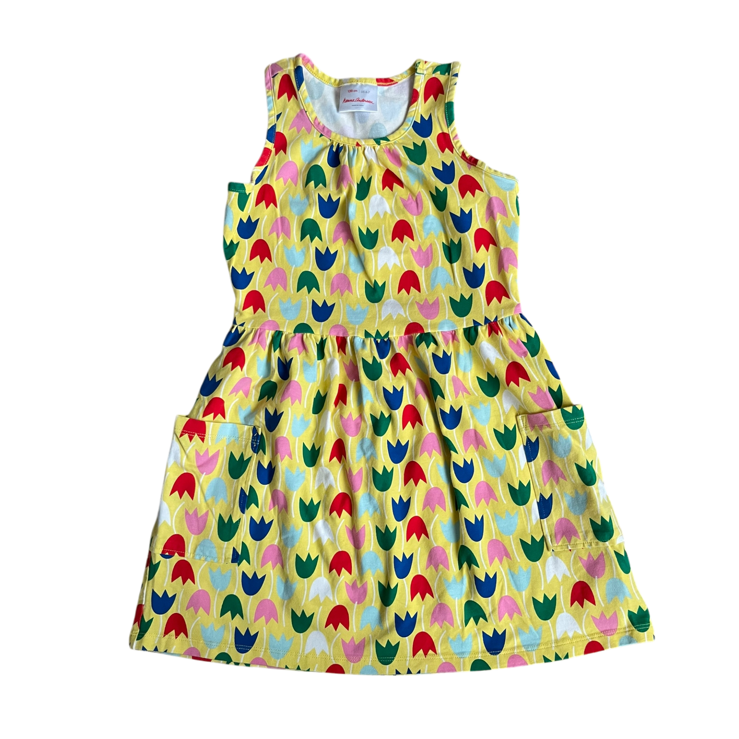 Girls Hanna Andersson yellow red pink green blue Dress size 6