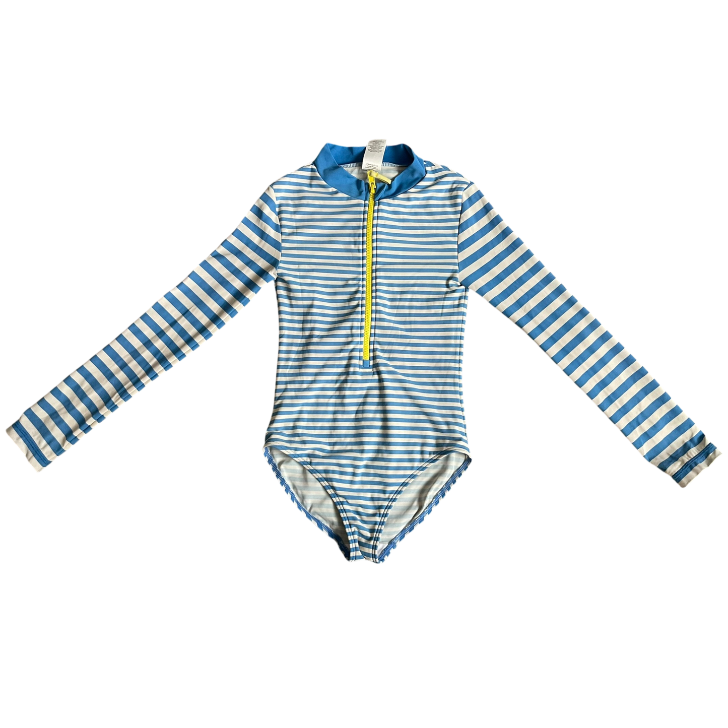 Girls mini boden blue and white Swimsuit size 7