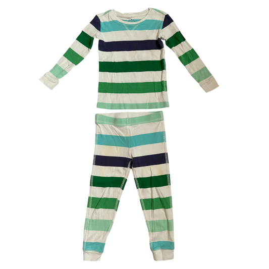 Boys primary white green and navy Pajama size 2