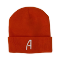 Orange Winter Hat With Letter A