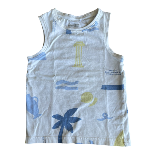 Boys orchestra white yellow blue T-shirt size 5