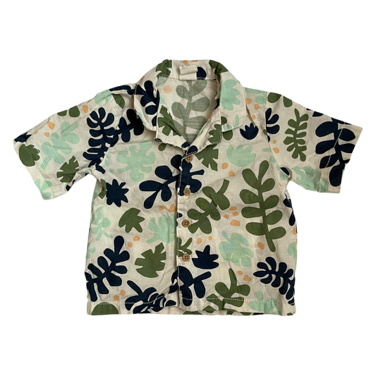 Boys H&M white green navy and orange T-shirt size 9 mth