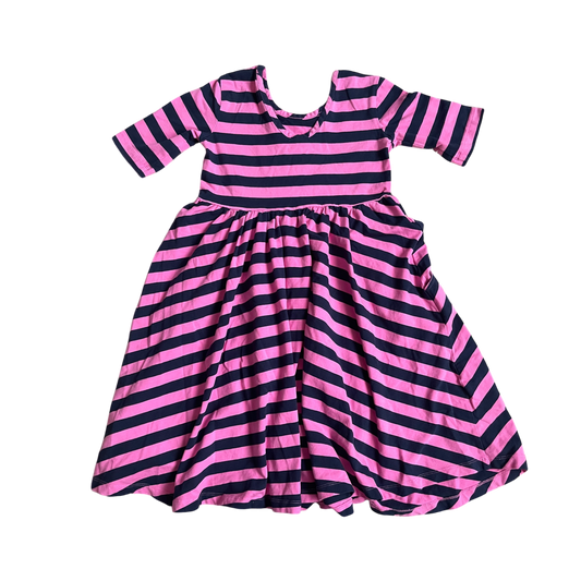 Girls Hanna Andersson pink navy Dress size 8